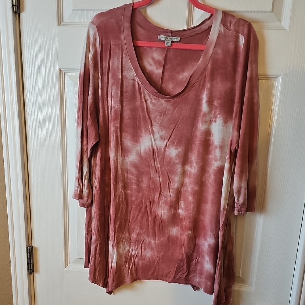 Umgee Women's Tunic in Rose Tie-Dye